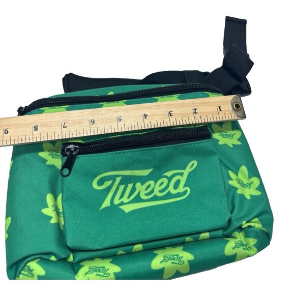 Tweed Fanny Pack Weed Leaf Pattern with Beer Sleeve, Green, St. Pattys, Like New - Picture 9 of 10